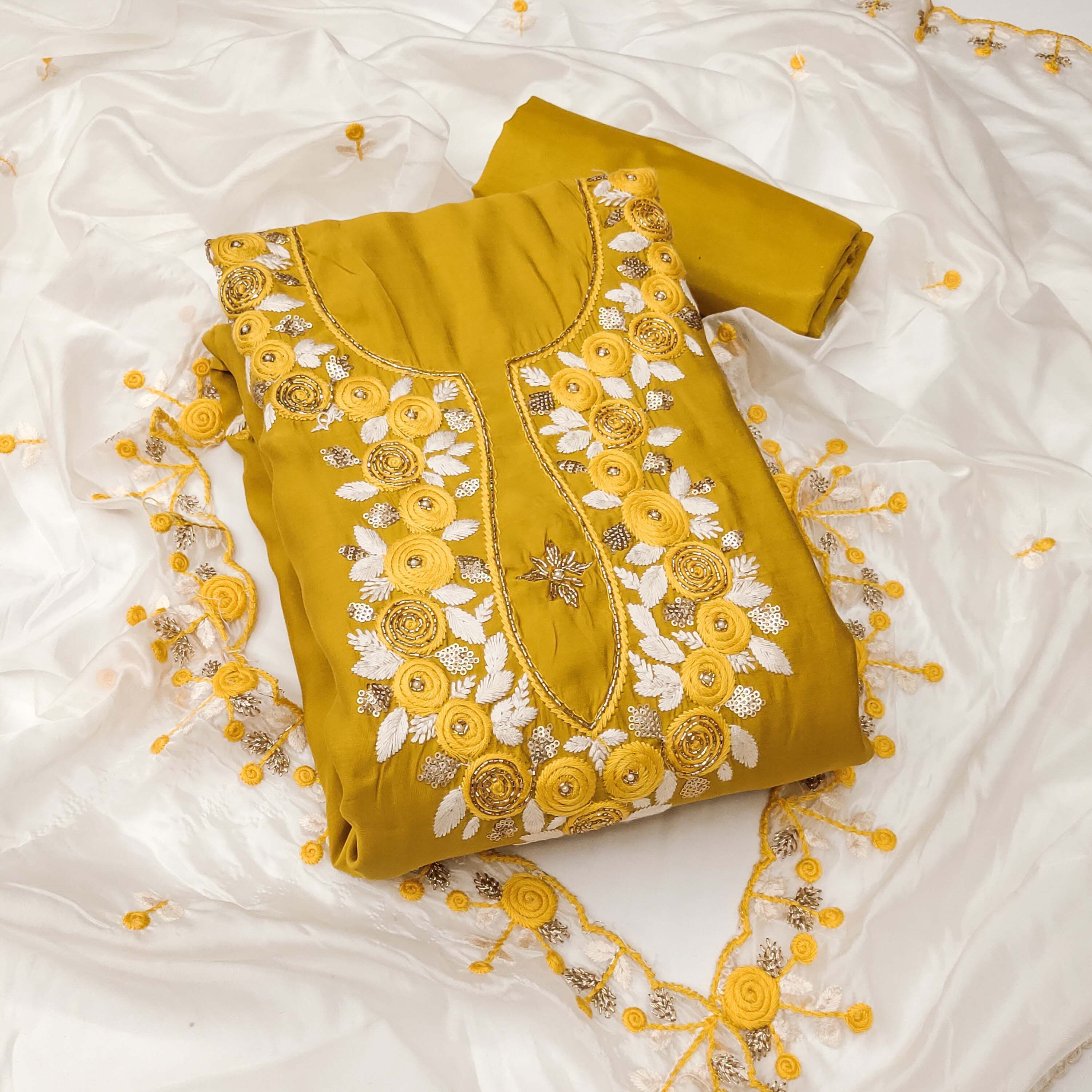 Maroosh Floral Embroidered Sequnnied Unstitched Dress Material-picture-45