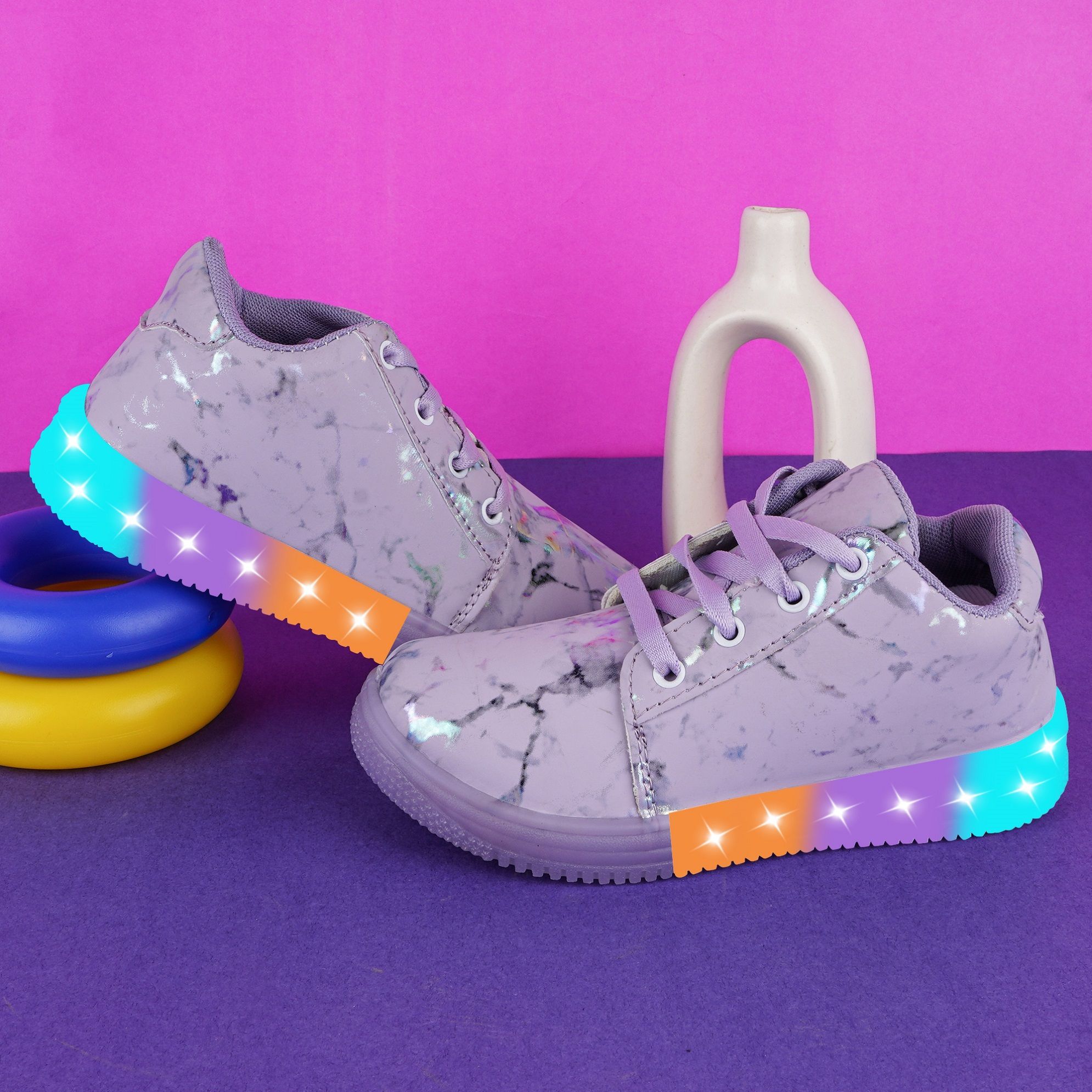 BAESD Unisex Kids Woven Design Patent Leather Sneakers-picture-19