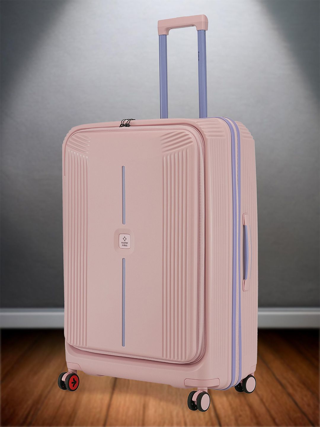 Nasher Miles Alexandria Polypropylene Large Peach Grey Trolley Bag - 28 Inch (75 cm)-picture-28