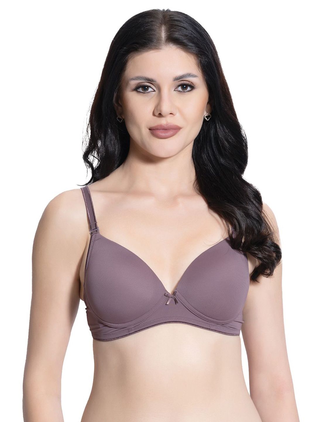 VStar Full Coverage Seamless Lightly Padded T-shirt Bra with Transparent Strap-picture-29