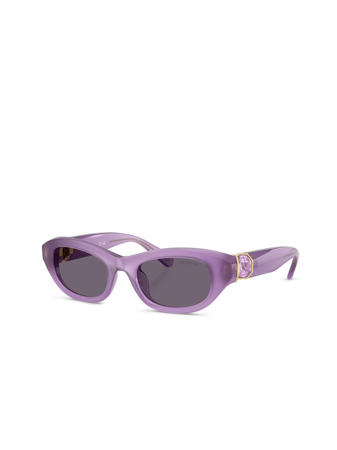 SWAROVSKI Millenia Unisex Oval Sunglasses With UV Protected Lens 5724503-Purple-image-22