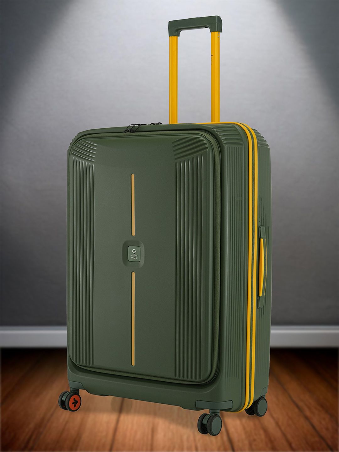 Nasher Miles Alexandria Polypropylene Large Green Yellow Trolley Bag - 28 Inch (75 cm)-picture-27