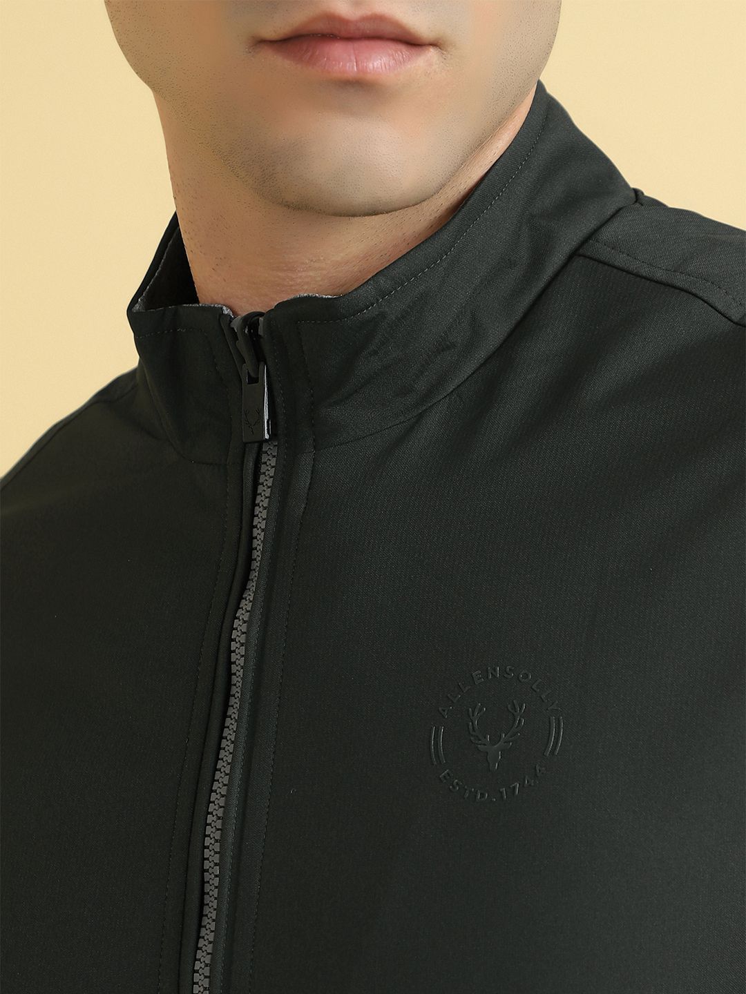 Allen Solly Men Stand Collar Solid Casual Reversible Bomber Jacket-picture-12