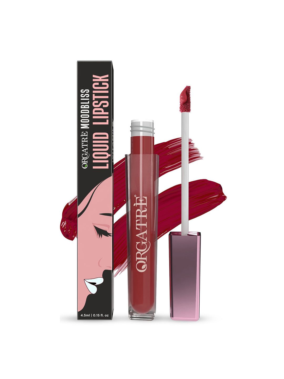 Orgatre Mood Bliss Long-Lasting & Hydrating Liquid Lipstick- 4.5 ml- Ebon Rouge 21-image-37