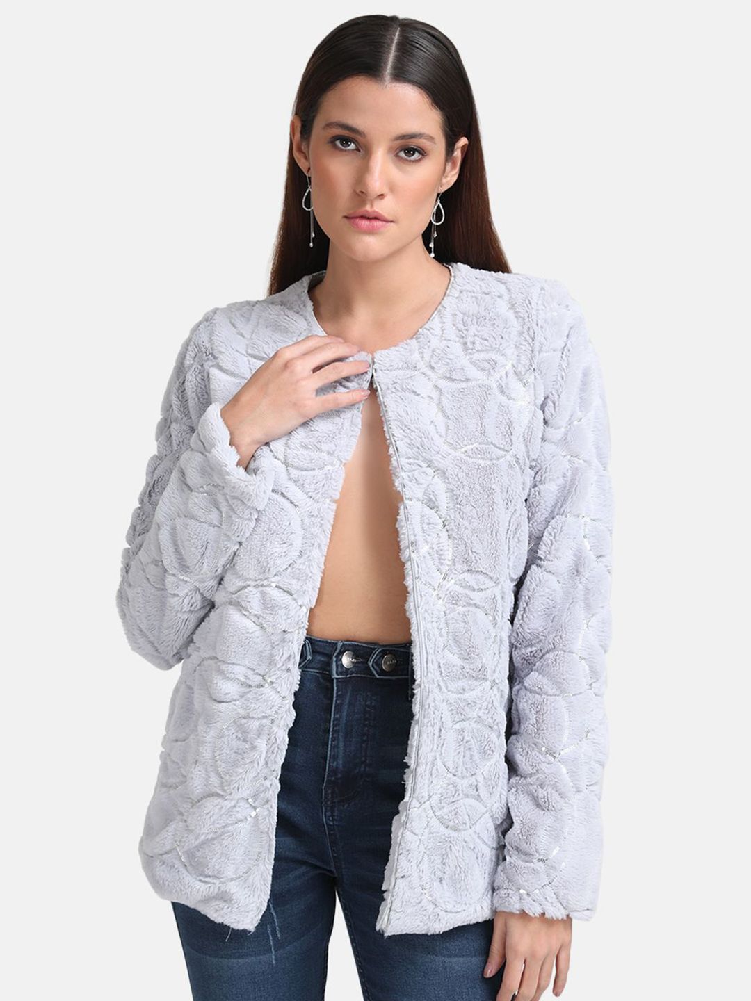 Kazo Women Collarless Solid Casual Tailored Jacket