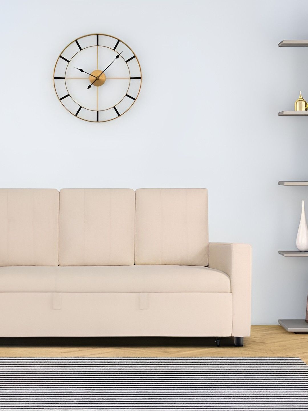 Duroflex Beige Ease 3 SeaterSofa Cum Bed With Pullout Mechanism, Iconic Beige Finish-picture-53