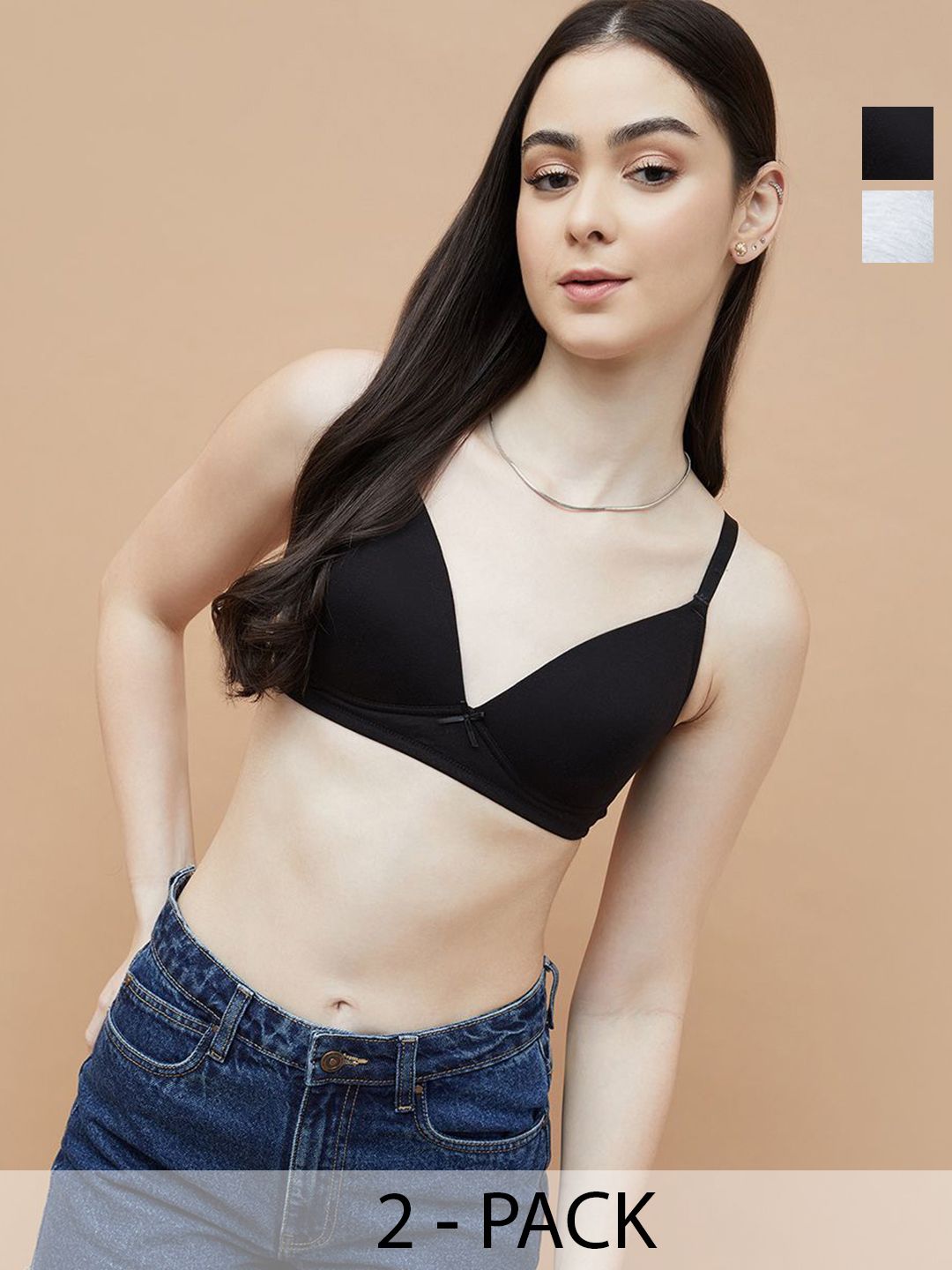 Ginger by Lifestyle Women Pack Of 2 Full Coverage Lightly Padded Beginners Bra