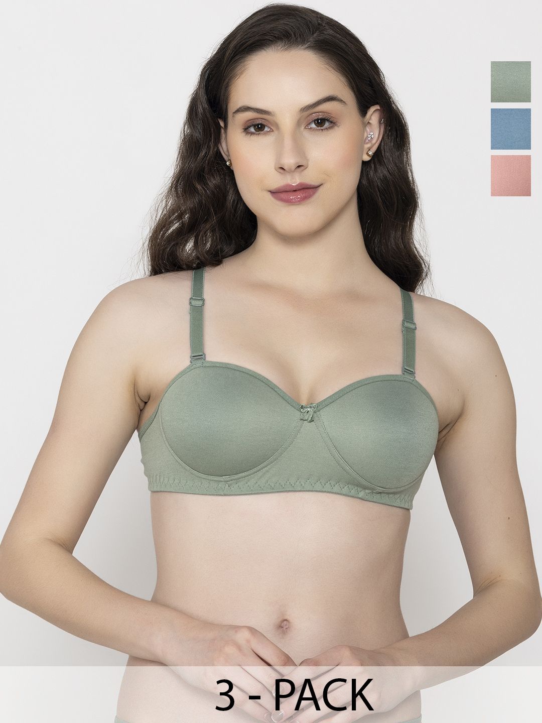 FUNAHME Women Pack Of 3  Full Coverage Lightly Padded Bra