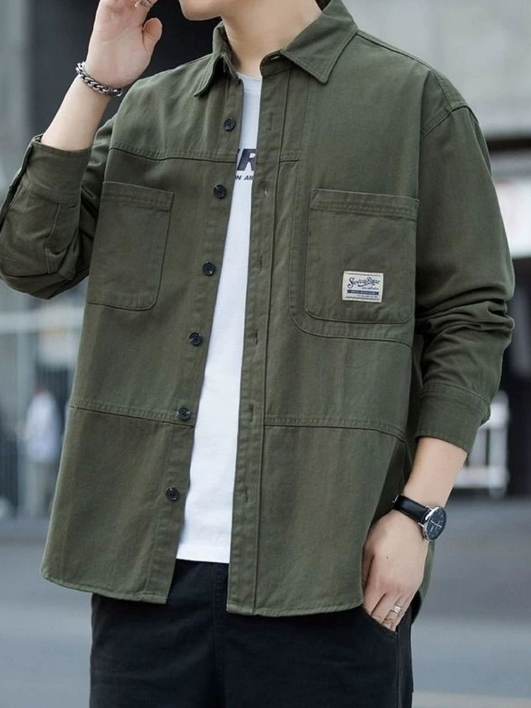 StyleCast Men Standard Fit Spread Collar Solid Casual Shirt-picture-38