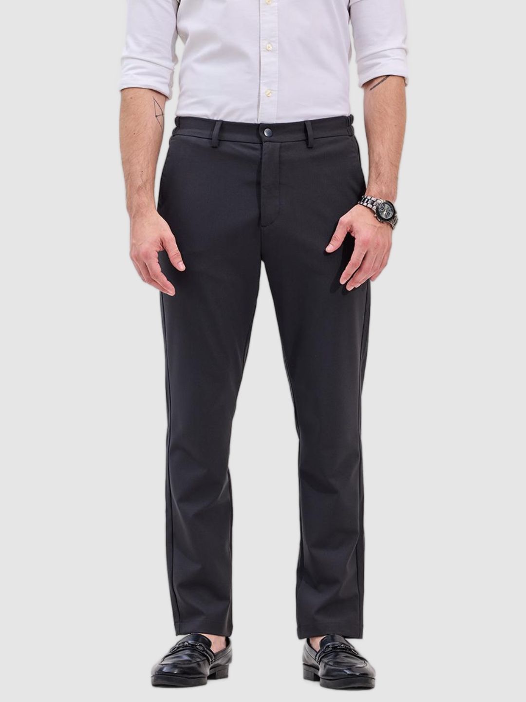 Snitch Men Smart Slim Fit Formal Trousers-picture-44