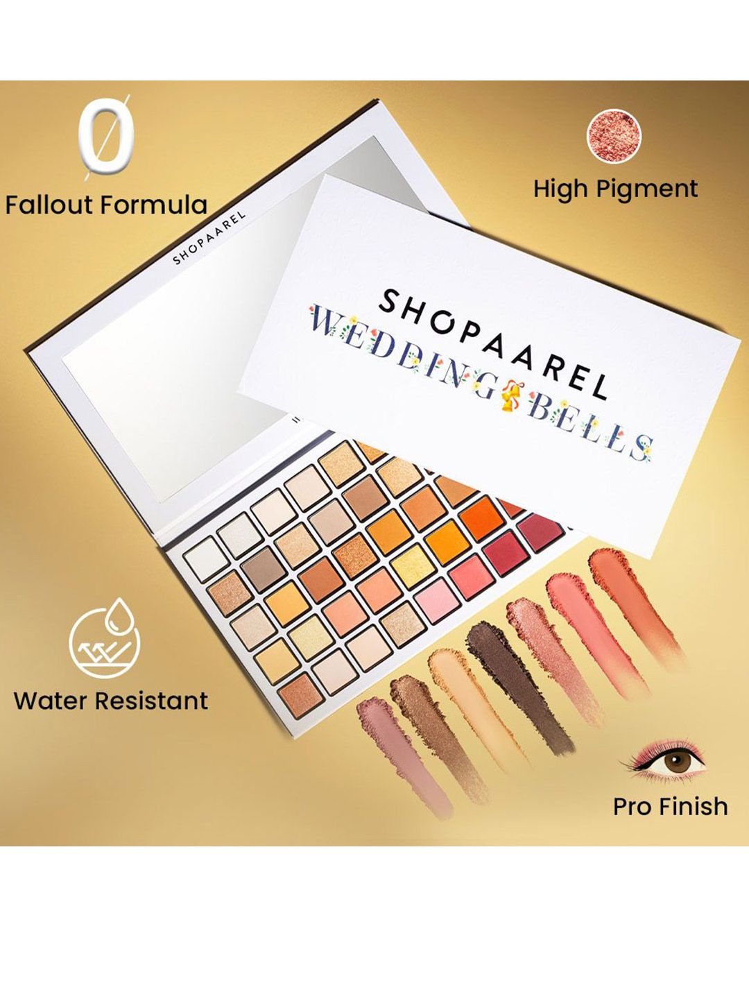 Shopaarel Wedding Bell 50 Colour High Pigment Water-Resistant Eyeshadow Palette- 350 g-image-23