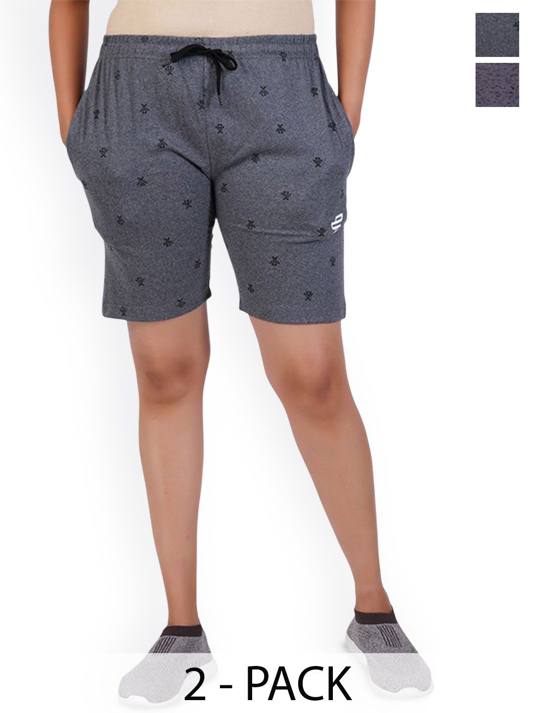 FEEL TRACK Women Printed Mid-Rise Shorts-picture-17