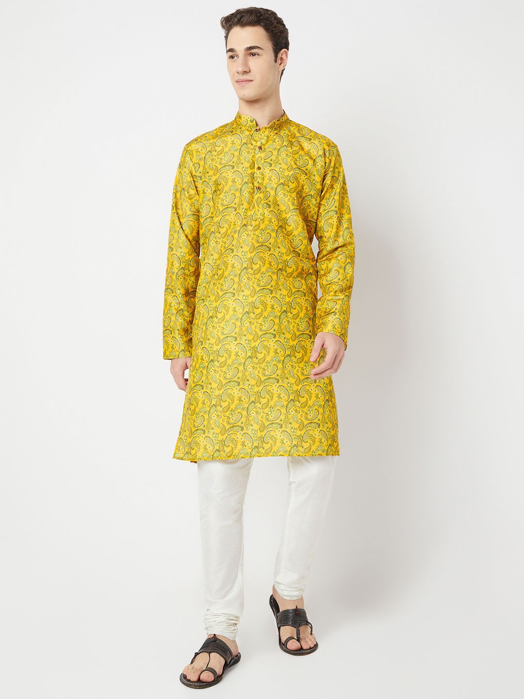 BELLAZO Paislay Printed Mandarin Collar Straight Kurta-picture-49