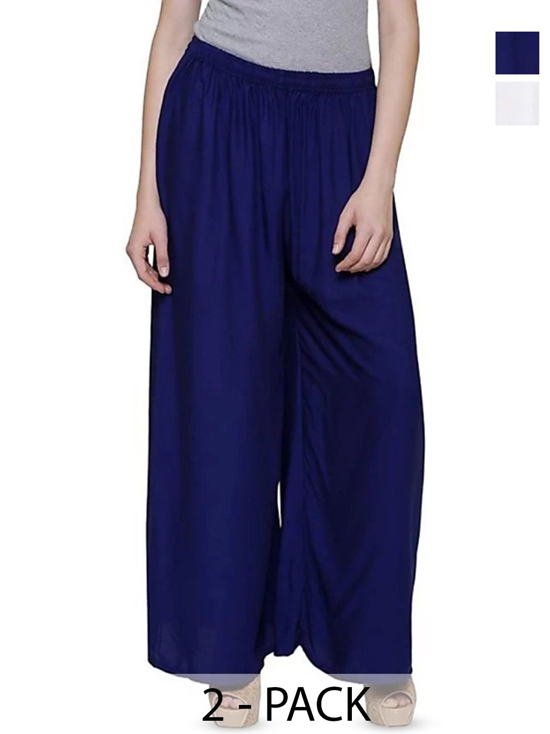 FAMBEE Women Pack of 2 Flared Palazzos-image-22