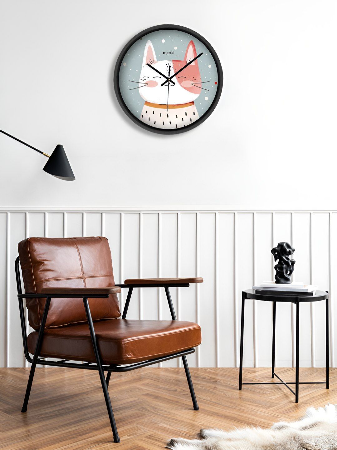 OLIVE TREE Black & White Printed Contemporary Wall Clock-picture-22