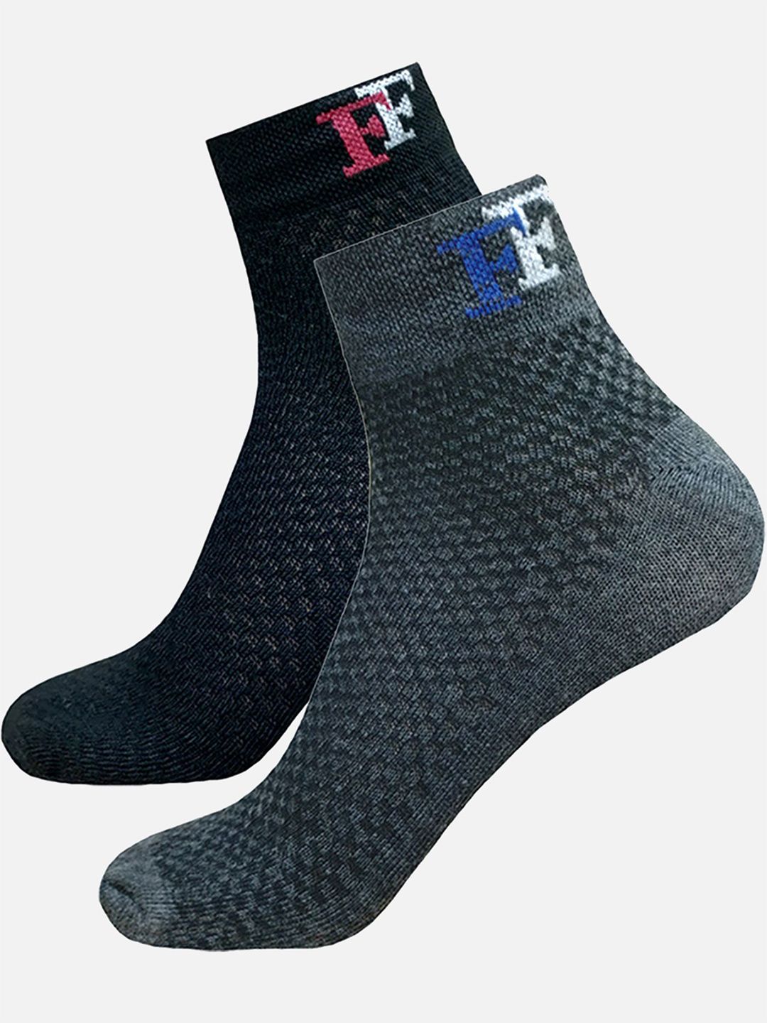 StyFun Unisex Pack Of 2 Striped Cotton Crew Length Ankle Running Socks-image-24
