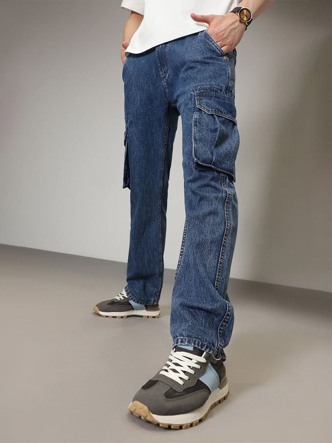 Banana Club Men Blue Sapphire Baggy Denim Jeans-picture-30