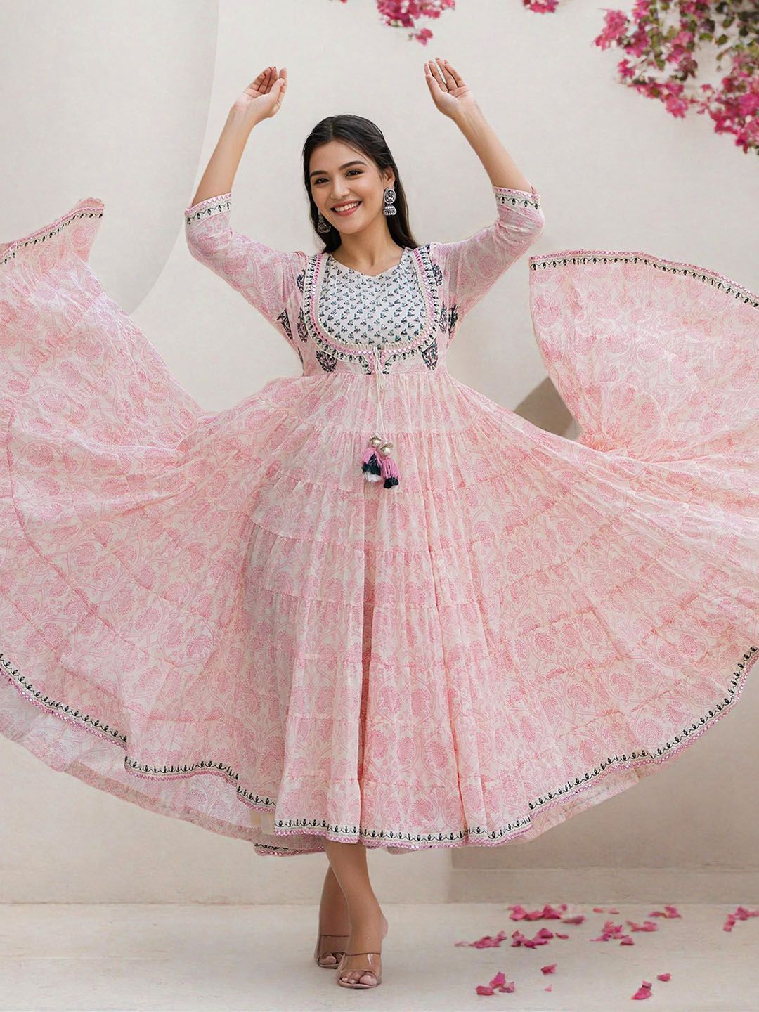 Ishin Floral Flared Sleeve Maxi Dress-picture-57