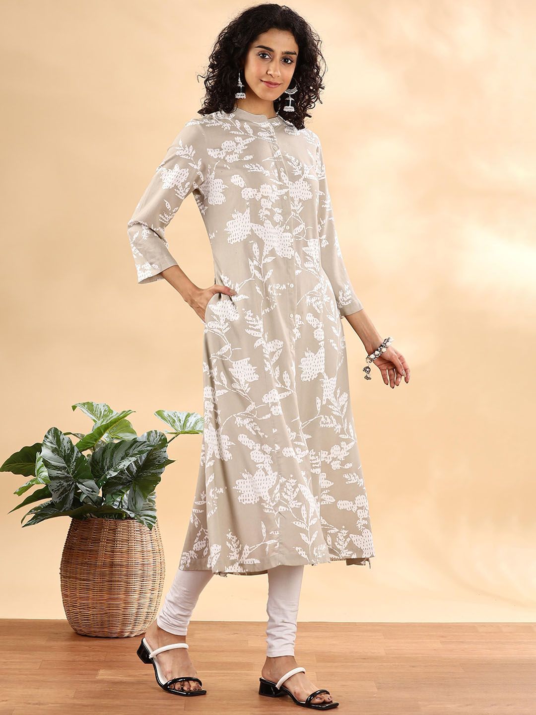 Anouk Women Floral Printed Thread Work Kurta-picture-26