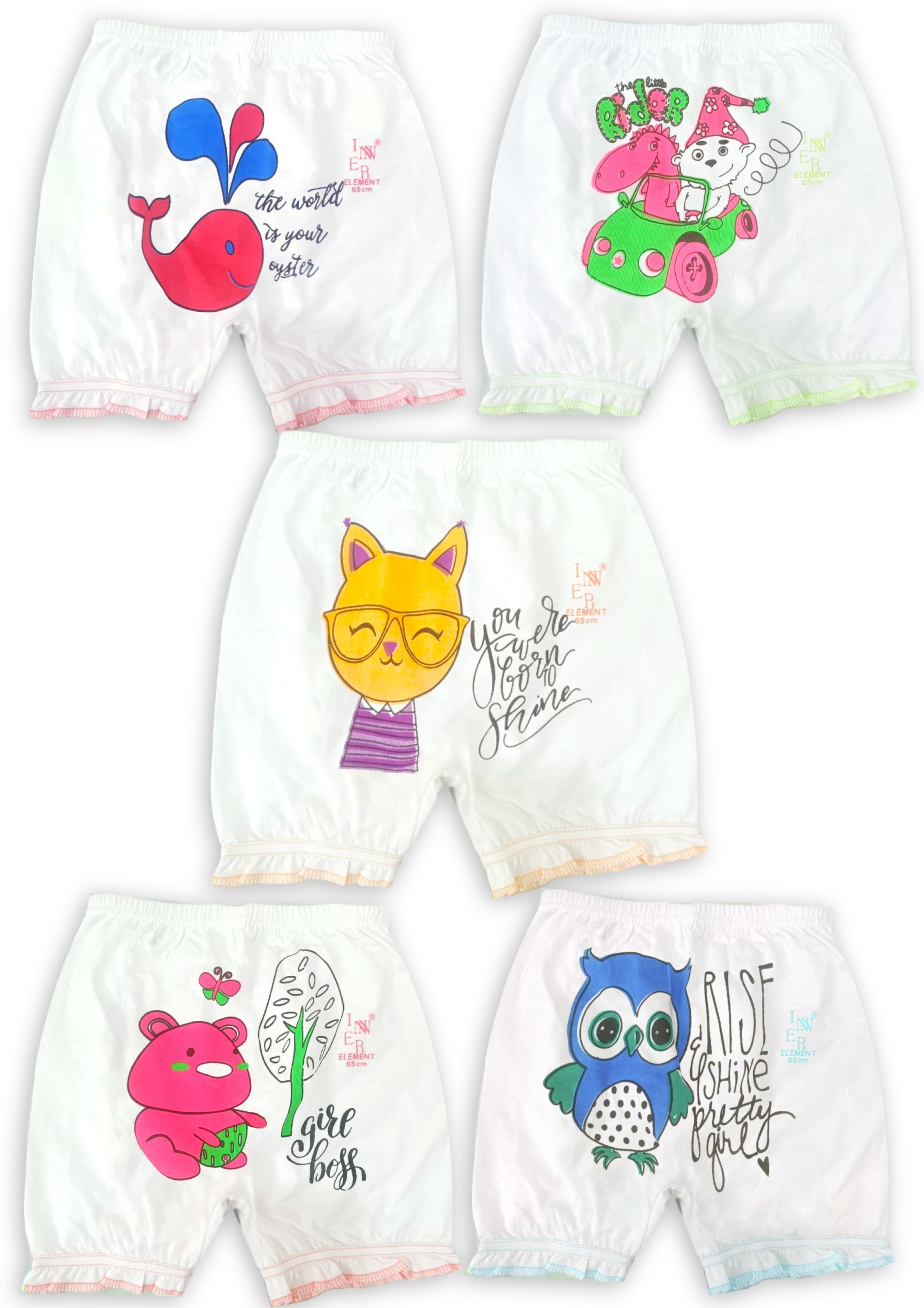 inner element Girls Pack Of 5 Printed Pure Cotton Bloomer WPP_BLOOMER_PK5_75-picture-11