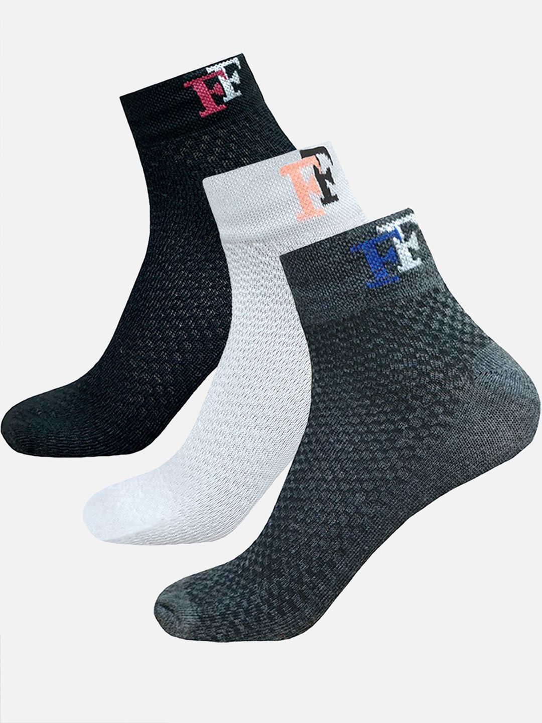 StyFun Unisex Pack Of 3 Crew Length Ankle Running Socks-image-17