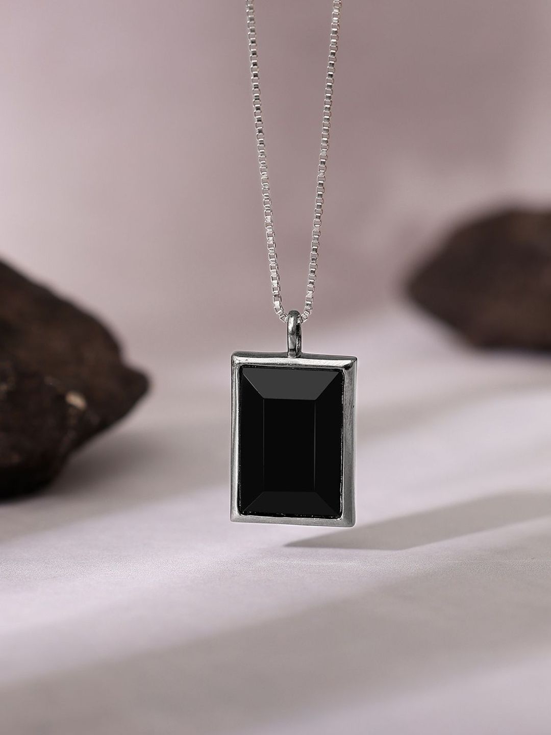 GIVA Rhodium-Plated Contemporary Pendants with Chains-picture-16
