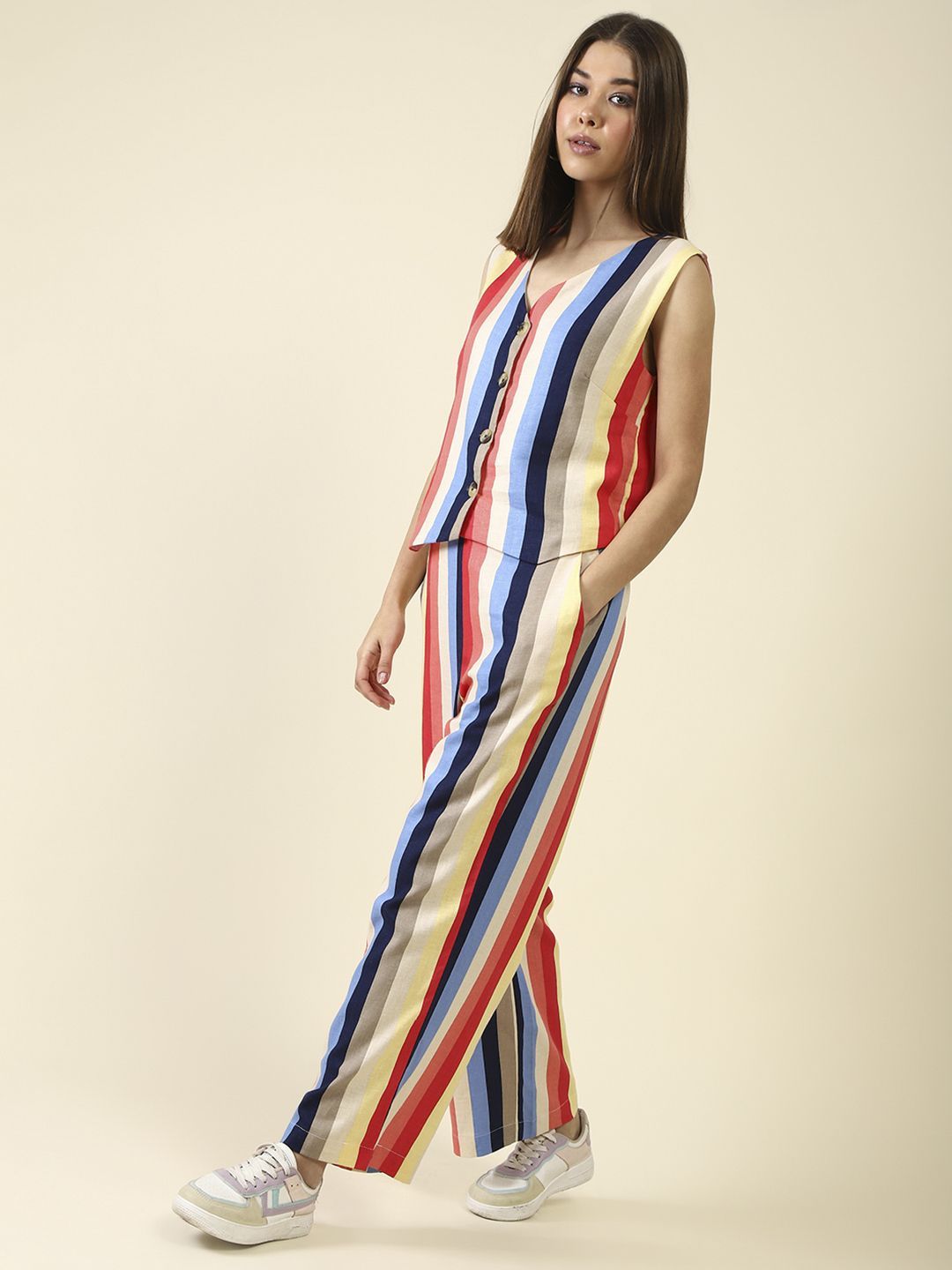 StyleCast X SERA Women's Multicolor Stripes Co-Ord Set-picture-33