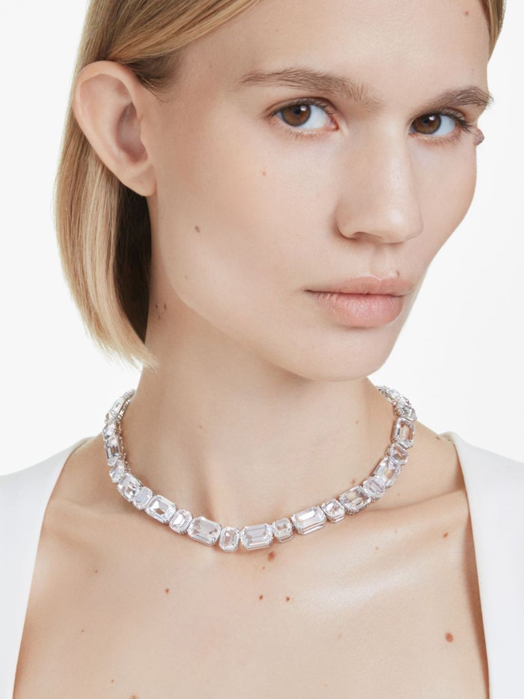 SWAROVSKI Rhodium-Plated Crystal Stone Studded Necklace-picture-18