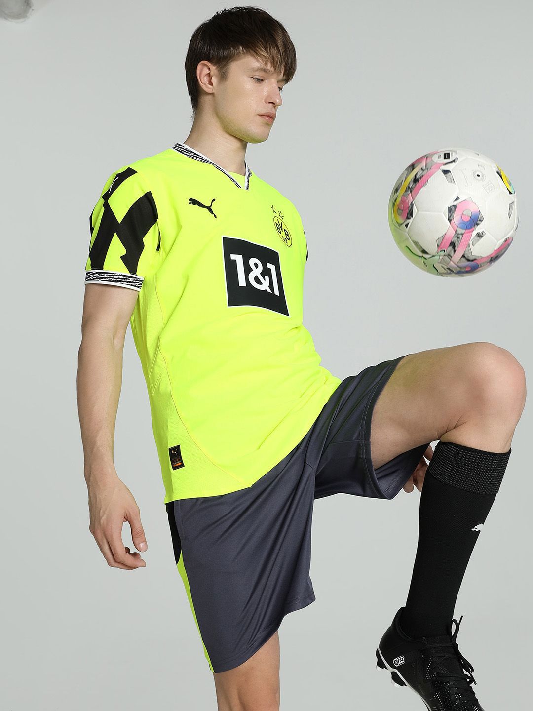 Puma Borussia Dortmuind Printed Slim Fit Short Sleeve Football Jersey-picture-15