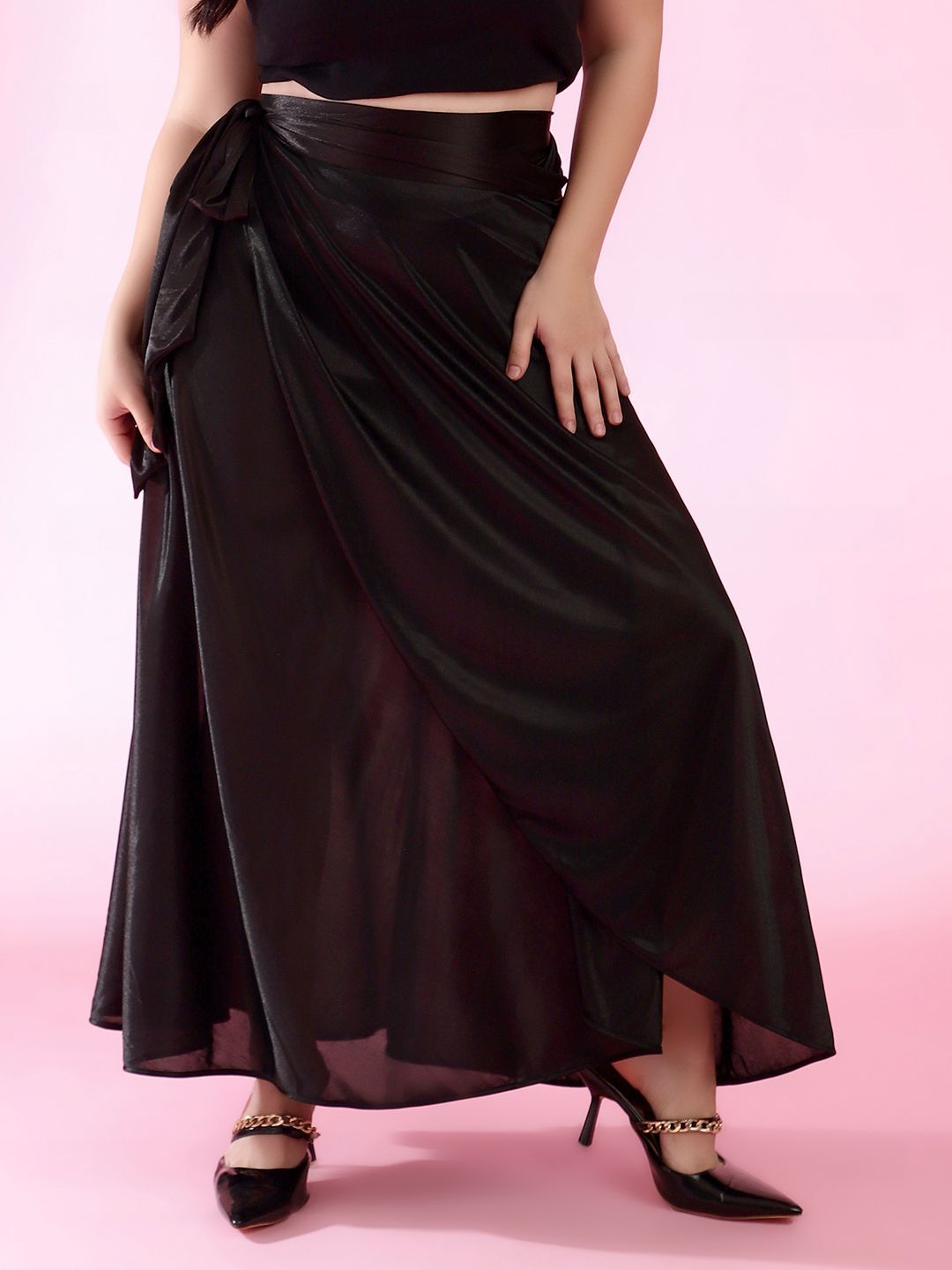 BODYFIGURE Wrap Around Maxi Skirt-image-14
