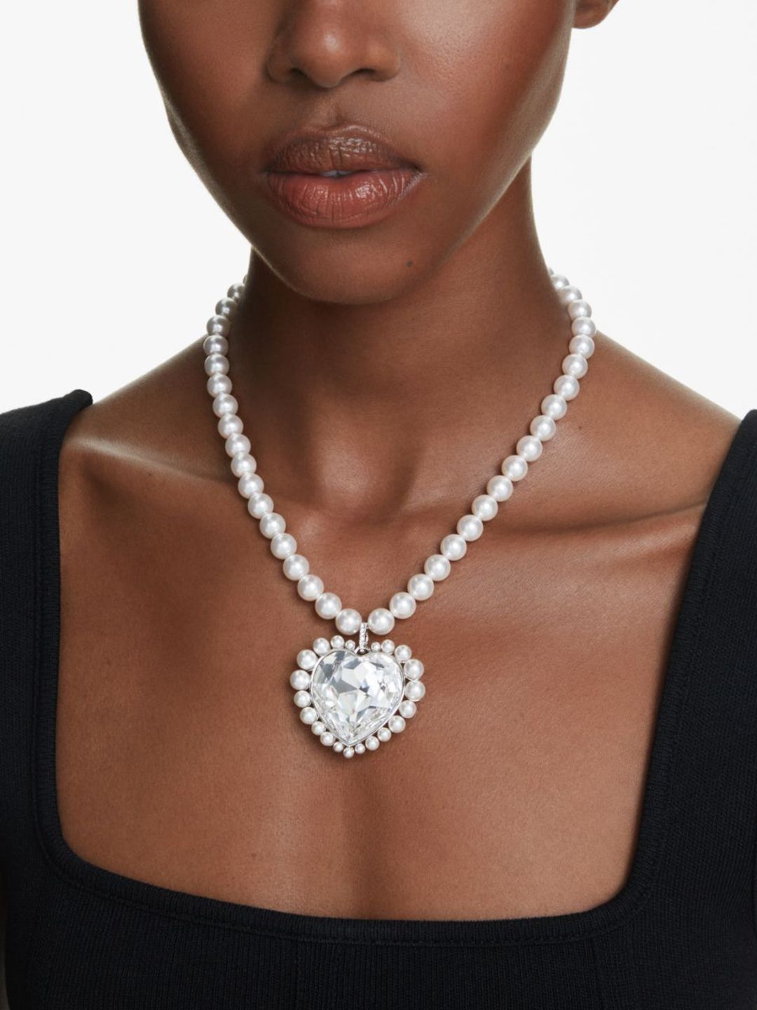 SWAROVSKI Rhodium-Plated Crystal Stone Studded Pendant With Chain-picture-17
