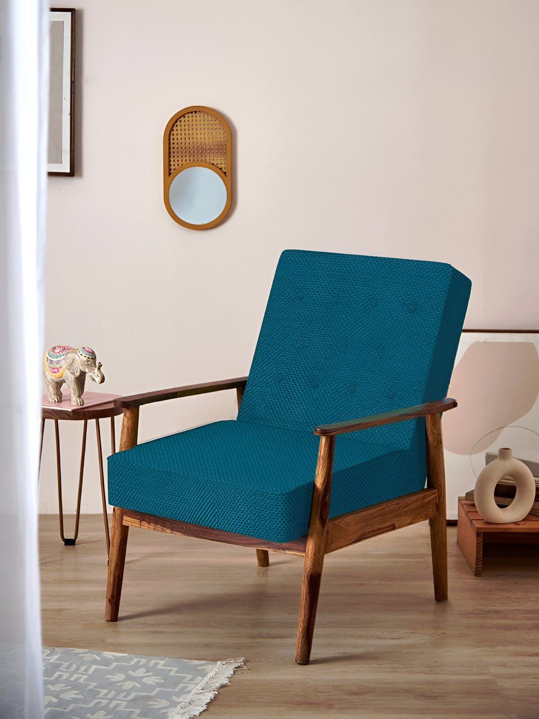 Chumbak Blue Mediterranian Memsaab Arm Chair