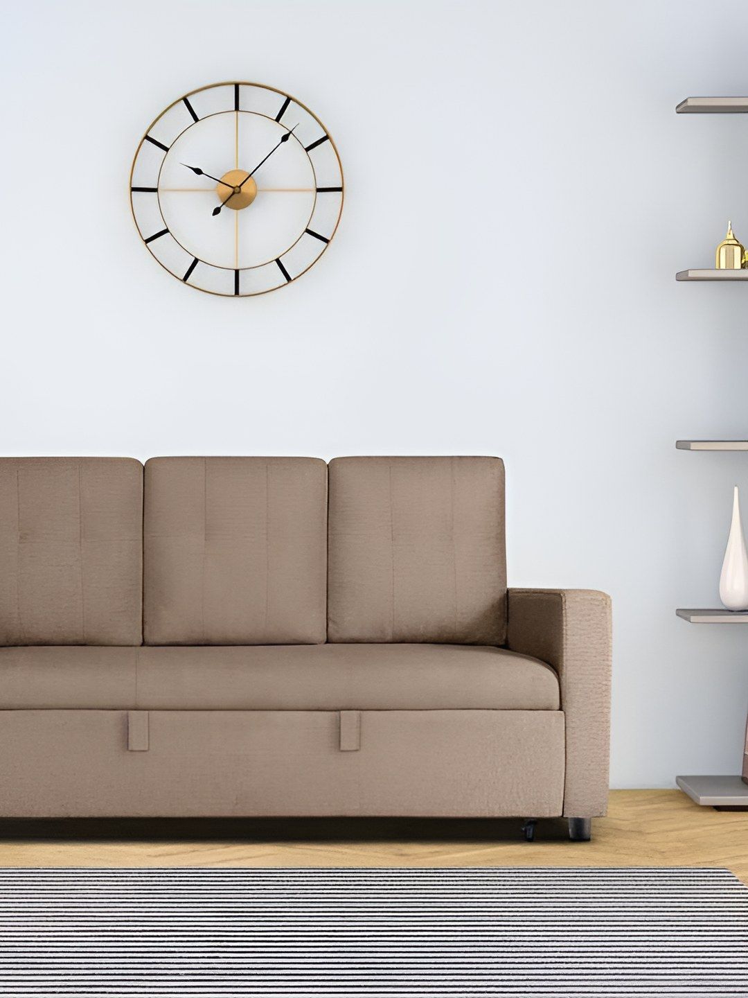 Duroflex Ease 3 SeaterSofa Cum Bed With Pullout ,Mechanism, Saddle Brown Finish-picture-18