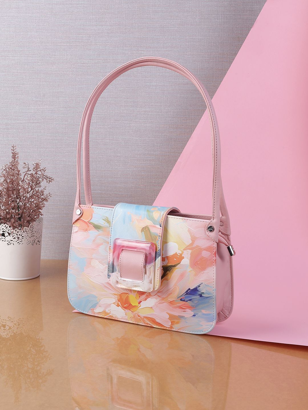 Metro PU Bucket Shoulder Bag with Bow Detail-image-15