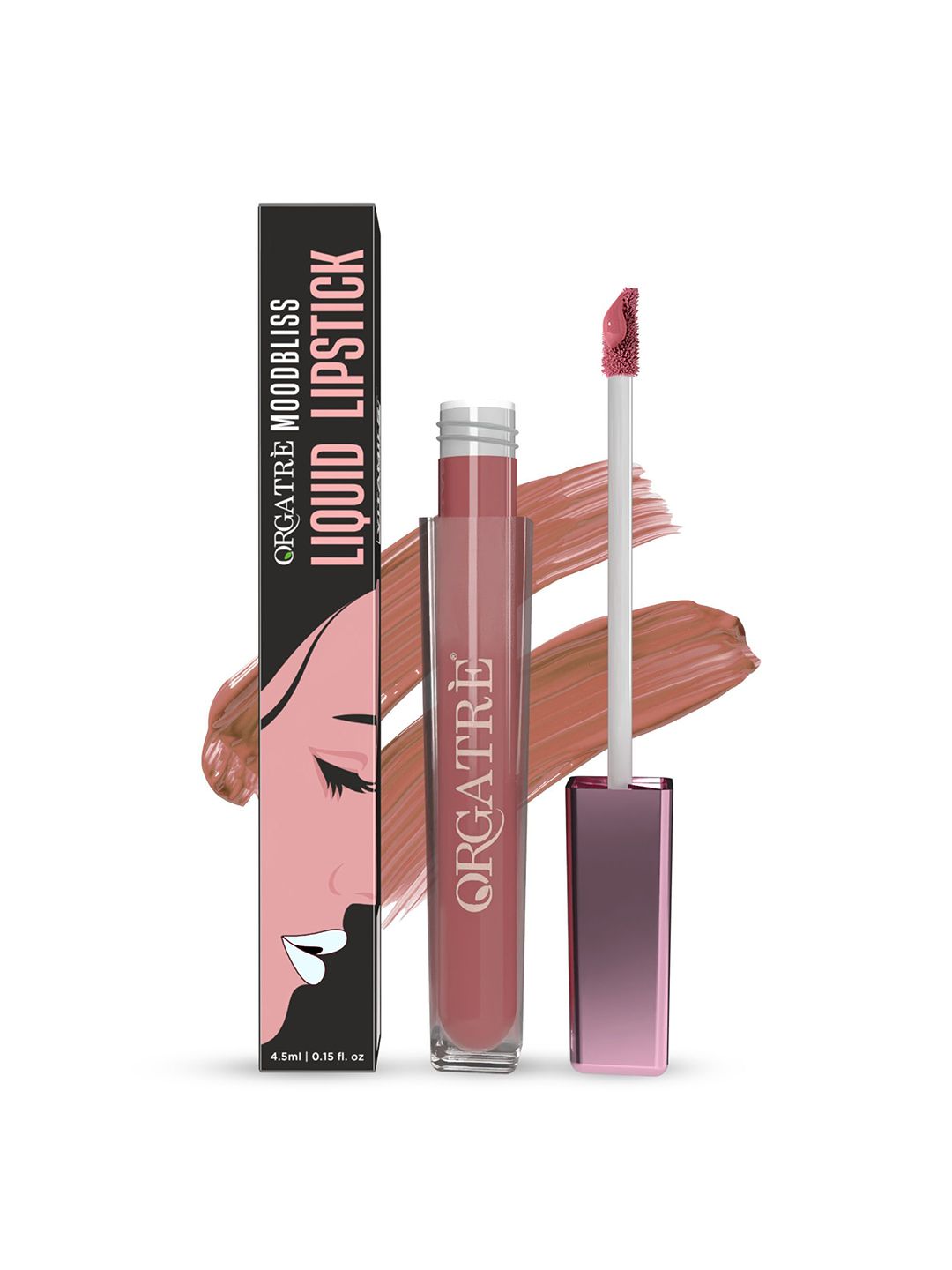 Orgatre Mood Bliss Long Lasting & Hydrating Liquid Lipstick - 4.5 ml - Deep Taupe - 25-image-19