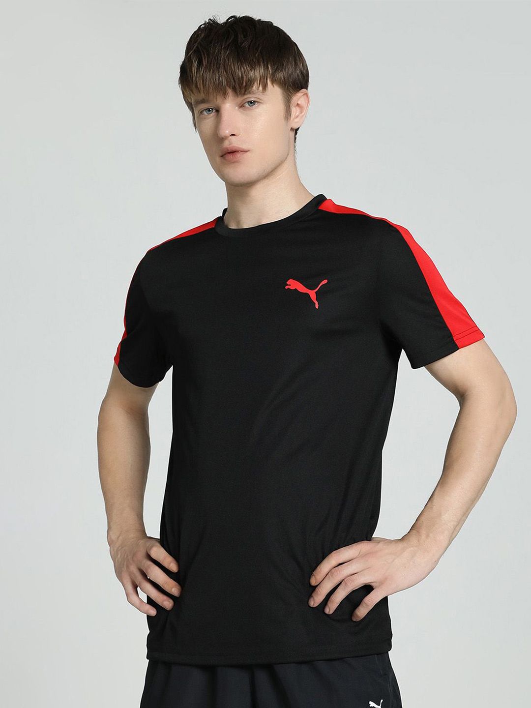 Puma Teams Cricket Brand Logo Printed Pure Cotton Slim Fit T-Shirt-picture-26