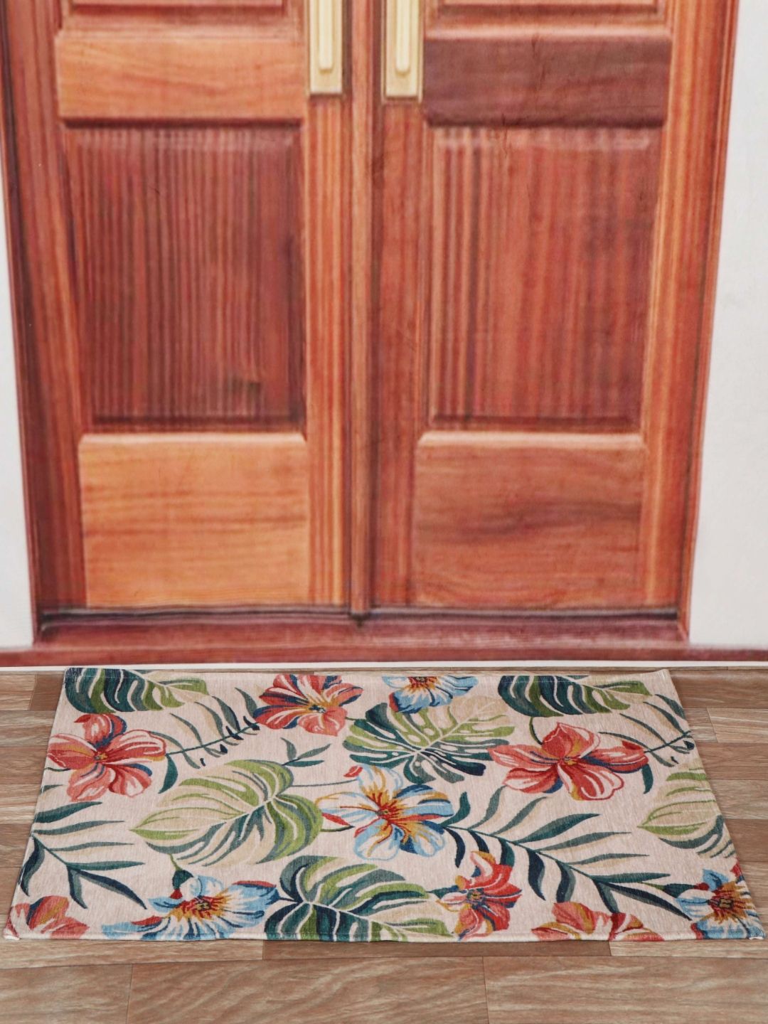 Aura Beige & Green Printed Anti Skid Doormat-picture-35