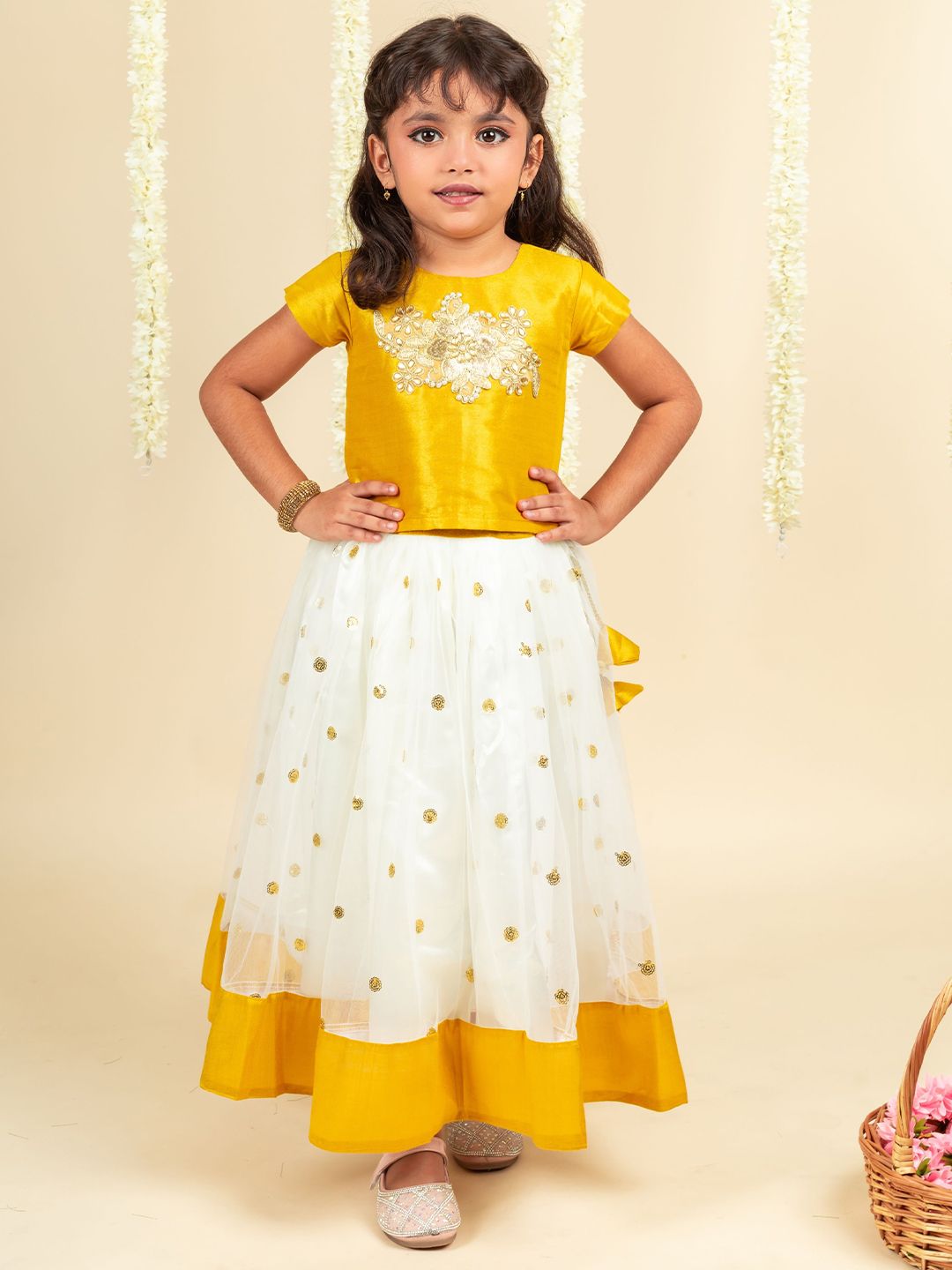 STANWELLS KIDS Girls Embroidered Ready to Wear Lehenga &-picture-17