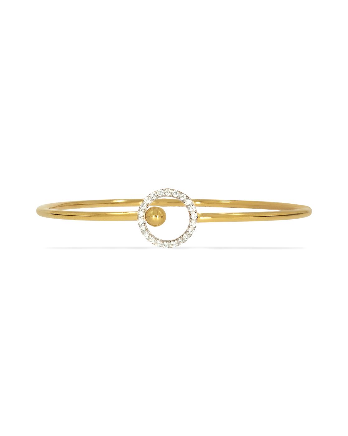 BHIMA 22K BIS Hallmark 916 Purity Yellow Gold Round Stone Studded Adjustable Bangle-picture-13