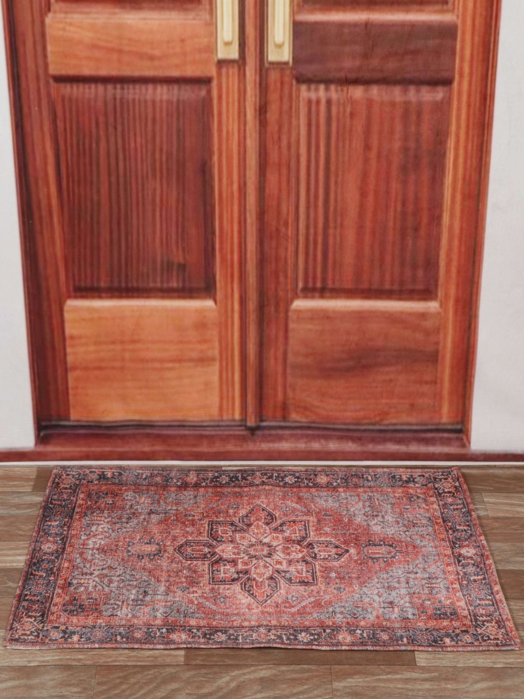 Aura Red & Blue Textured Anti Skid Doormat-picture-42