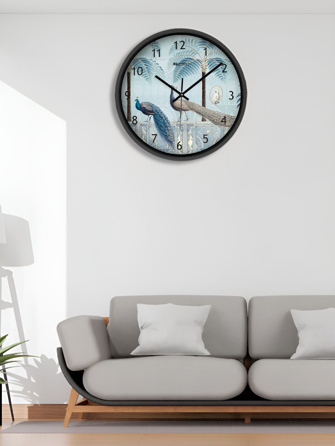 OLIVE TREE Black & Blue Printed Contemporary Wall Clock-picture-20