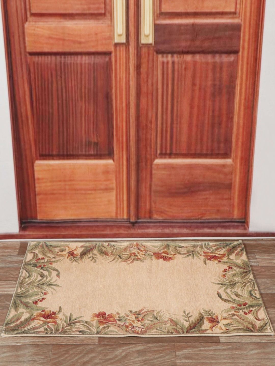 Aura Beige & Green Printed Anti Skid Doormat-picture-39