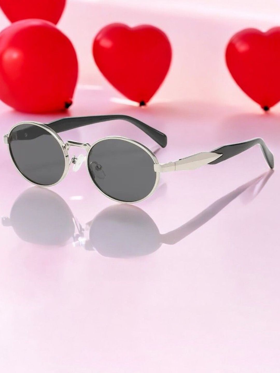 DressBerry Women Round Sunglasses with UV Protected Lens PUSHPA SILVER BLACK-picture-17