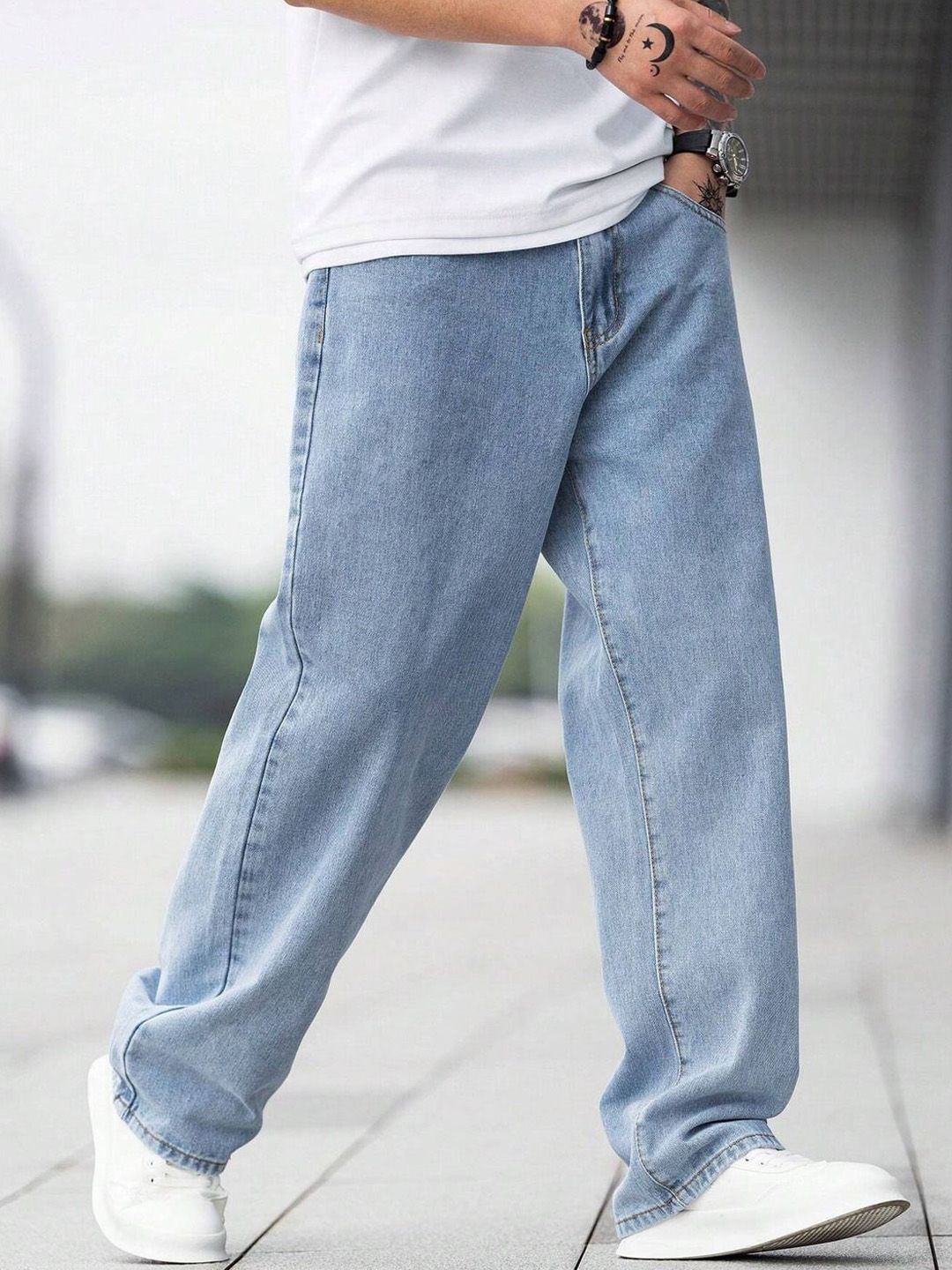 Sobbers Men Baggy Fit Stretchable Jeans-picture-15