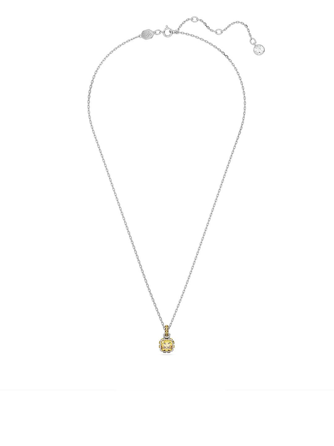 SWAROVSKI Rhodium-Plated Crystal Stone Studded Pendant With Chain-picture-0