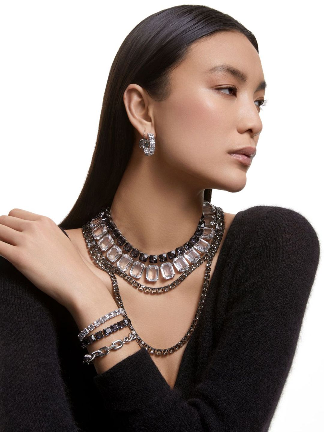SWAROVSKI Rhodium-Plated Crystal Stone Studded Necklace-picture-43
