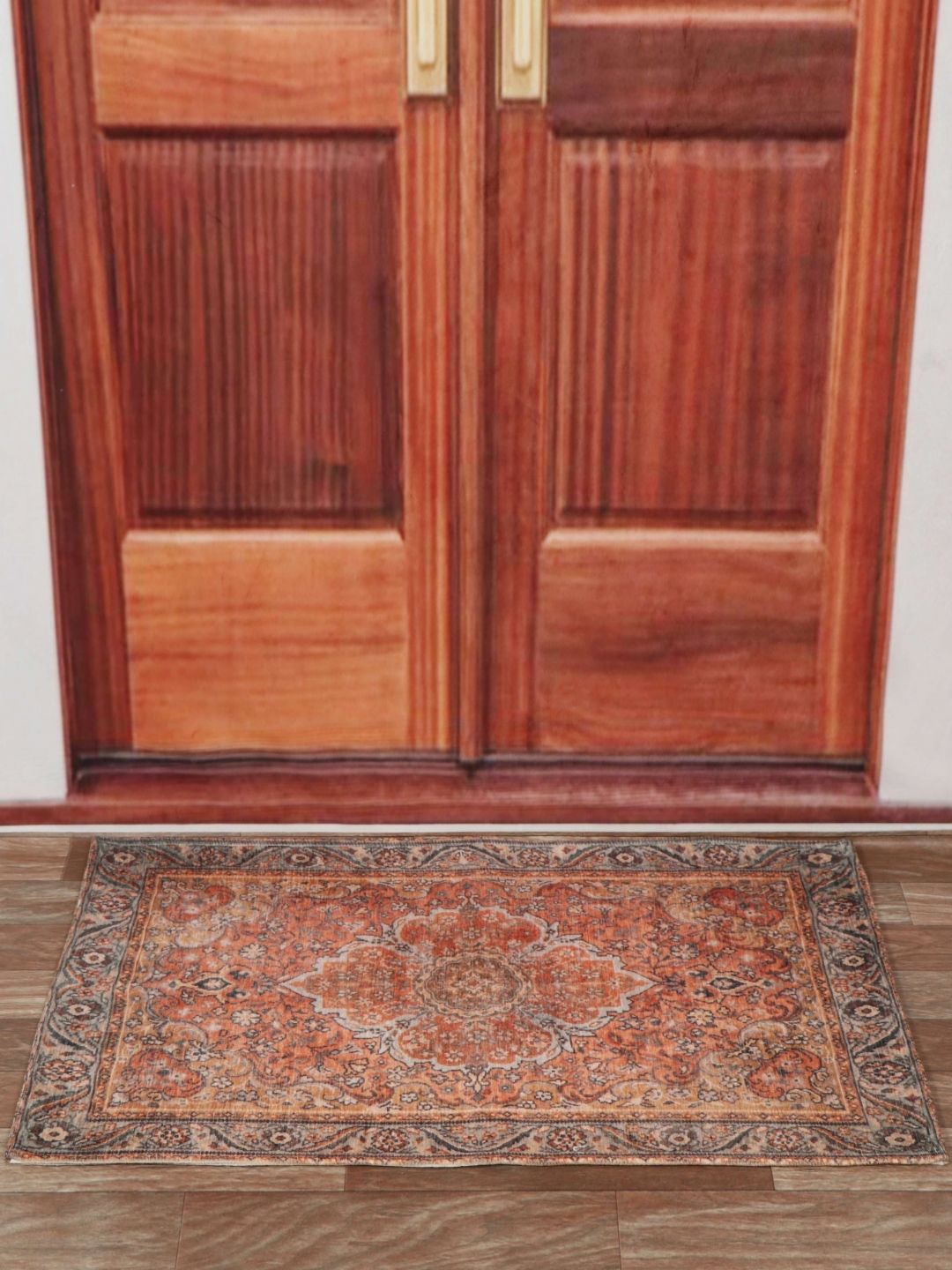 Aura Red & Blue Printed Anti Skid Doormat-picture-34
