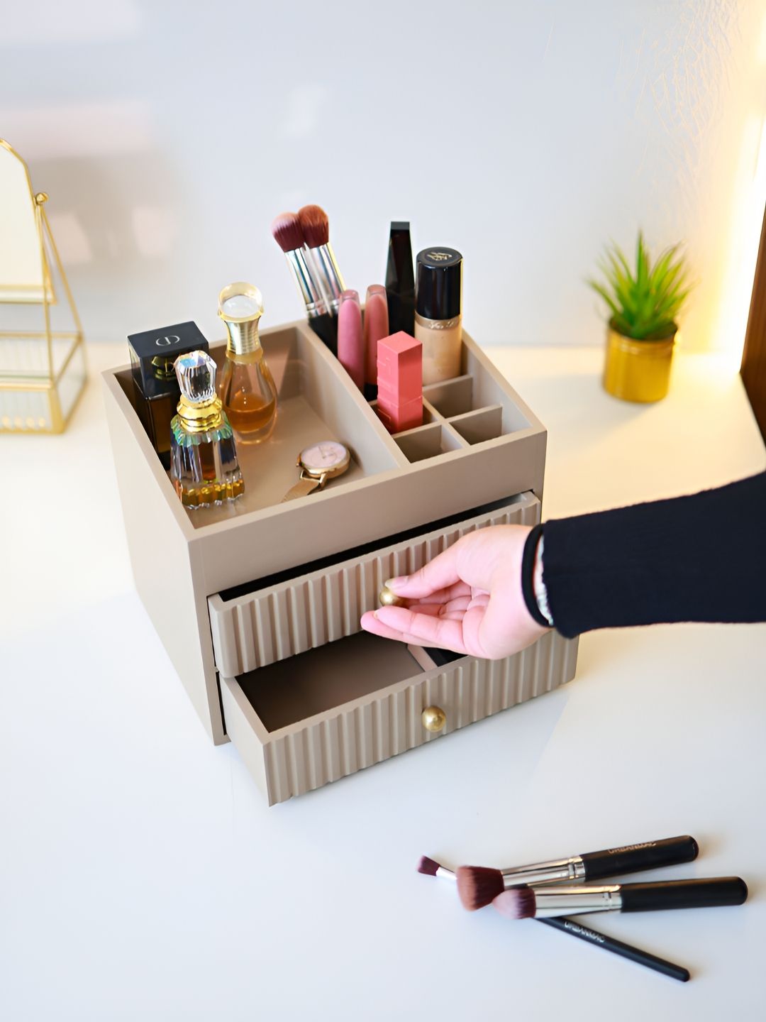 Cinch Home Beige Reusable Makeup Organiser-picture-34