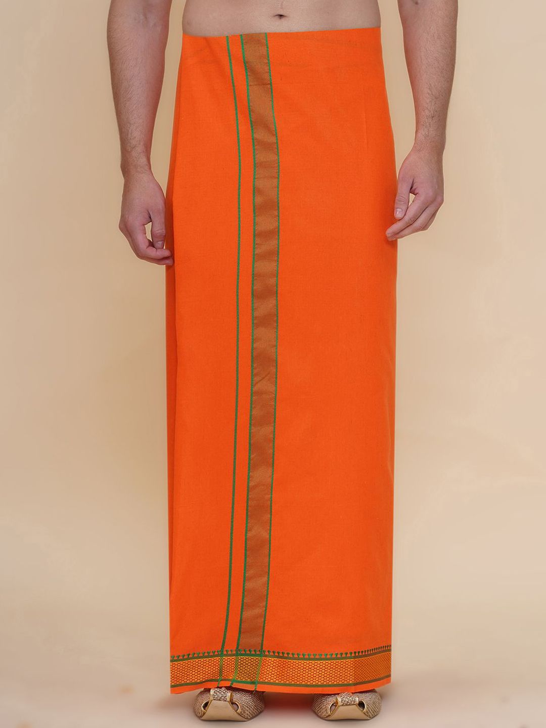 Sethukrishna Men Solid Cotton Dhoti with Border-picture-8