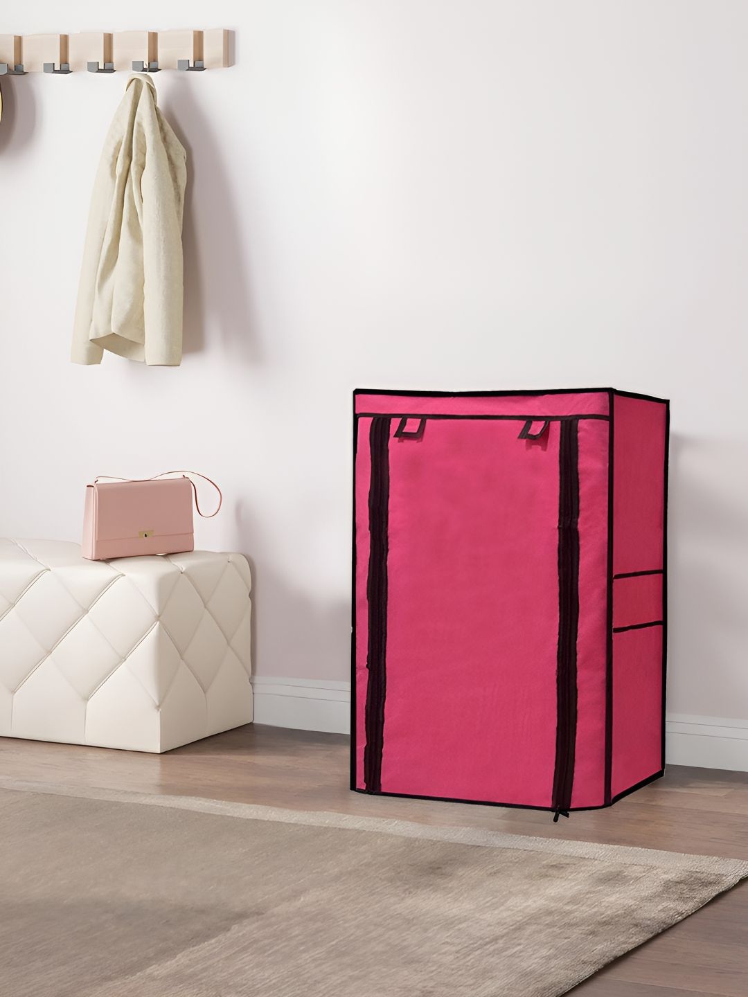 Urban Choice Pink & Black 4 Layer Water Resistant Shoe Rack Cover-image-24